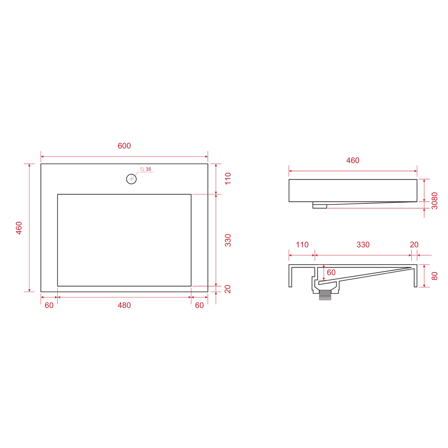 ZARIVO Licht Eiken - Wastafel Wit - 60cm - lomazoo.com