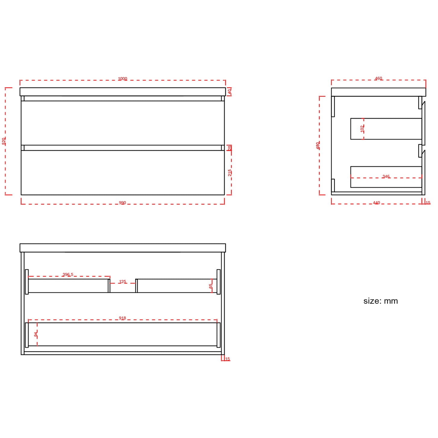 ZARIVO Glanzend Wit - Wastafel Wit - 100cm - lomazoo.com