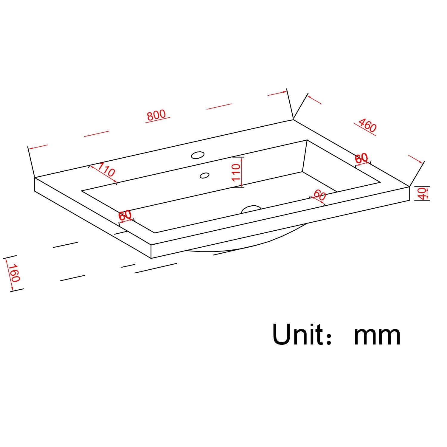 MONACO licht eiken - wastafel wit - 80cm - lomazoo.com